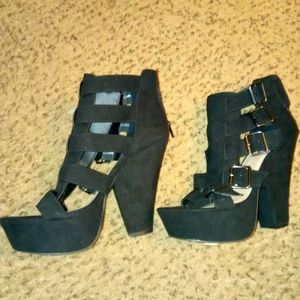 Black platform shoes from Just Fab